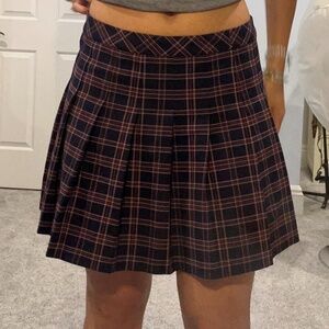 Blue and Red Plaid Mini Skirt